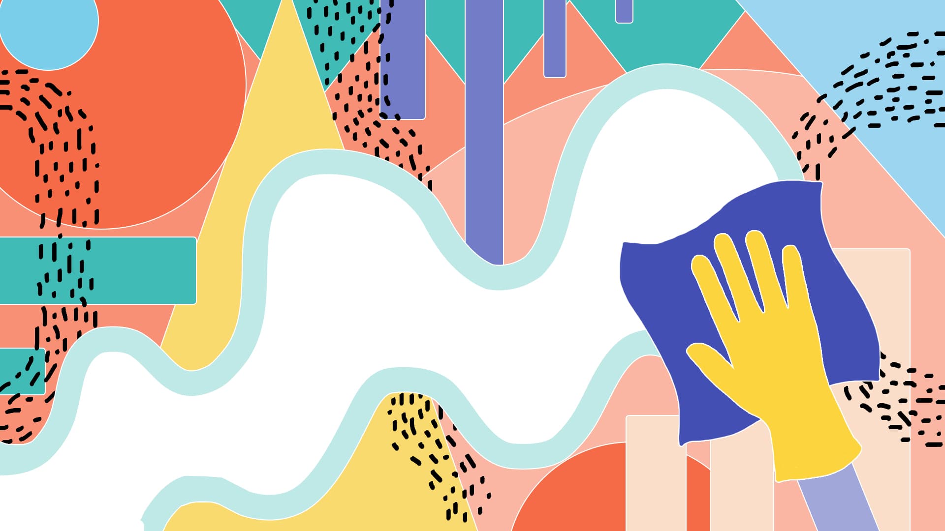 Abstract illustration of cleaning up